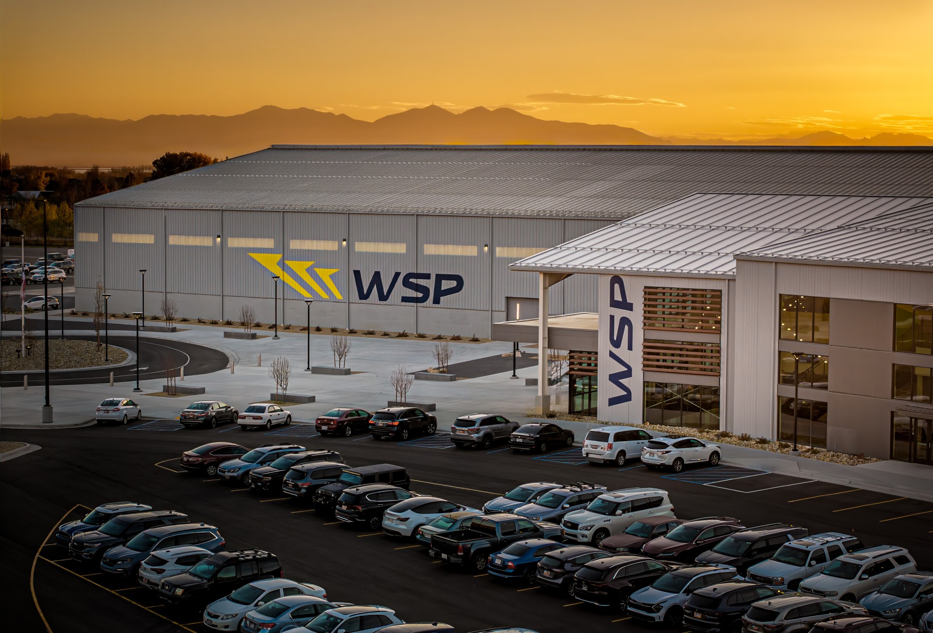 view of the exterior of Western Sports Park and the parking lot